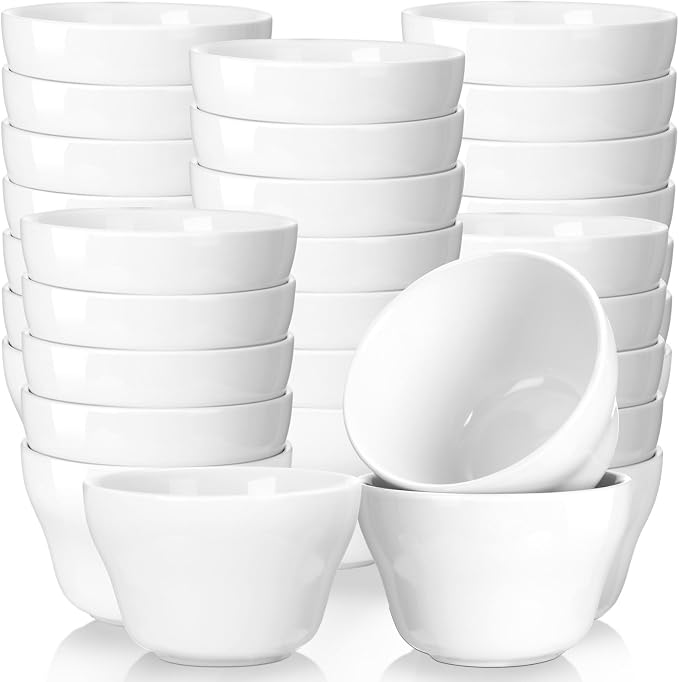 Suclain 24 Pack Porcelain Bowls Set Porcelain Bouillon Cups Small Dessert Bowls by Suclain
