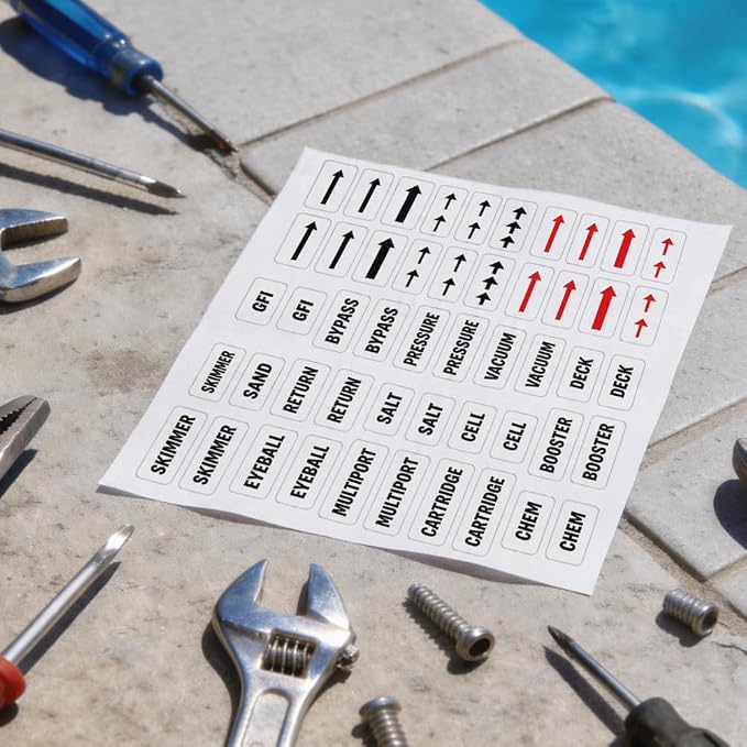 250 Pcs Pool Equipment Switch Sticker Labels, 50 Designs Transparent PVC - Image 6