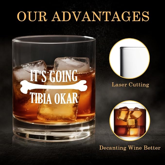 It's Going Tibia Okar Whiskey Glass, Funny Birthday Christmas Gifts - Image 3
