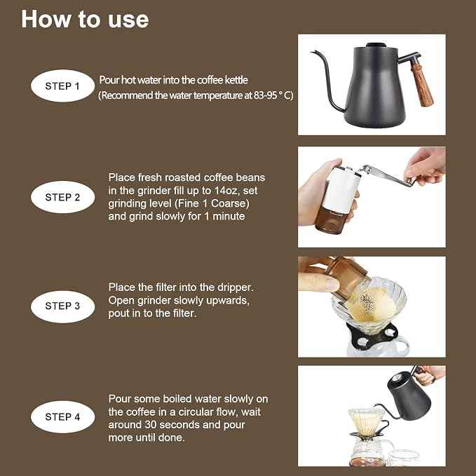 SOTECH Pour Over Coffee Maker Set Coffee Kettle Scale Server Dripping Cup Bean - Image 7