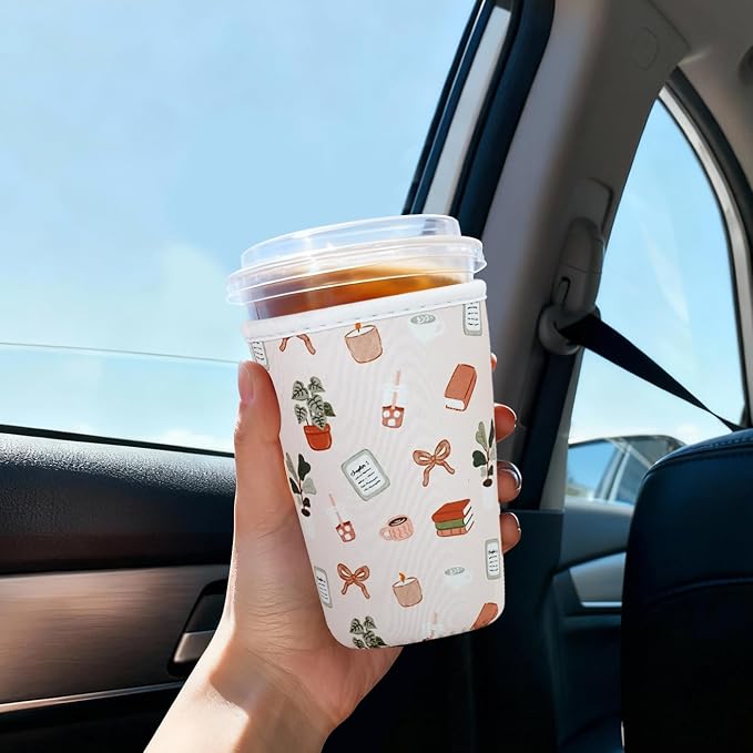 Reusable Insulated Sleeve for Iced Coffee Cup, Beverage Holder for Iced Coffee - Image 3