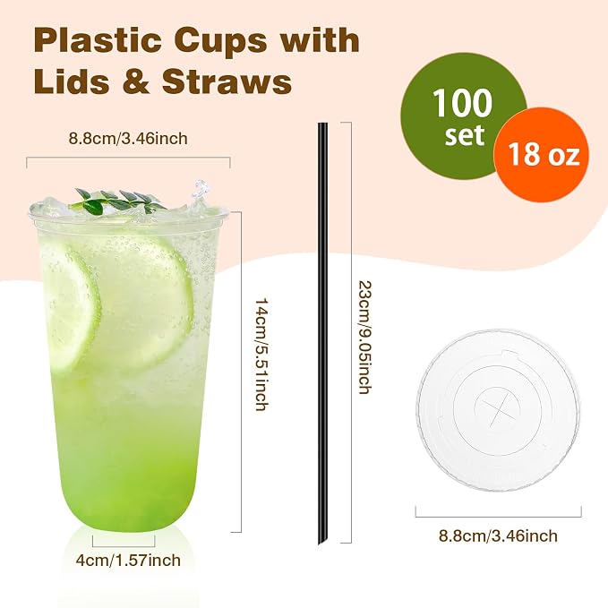 tchrules 100 Set 18oz Plastic Cups - Image 2