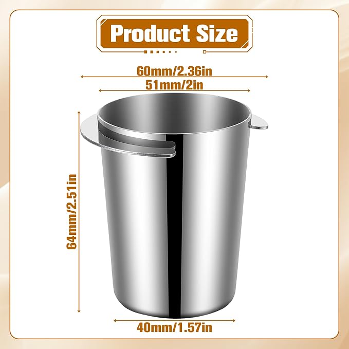 Coffee Dosing Cup 51mm Stainless Steel Coffee Bean Dosing Cup Coffees Grinder - Image 3