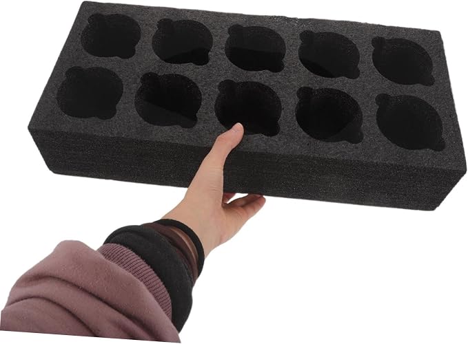 Takeout Drink Carrier Tray 10-Compartment Foam Cup Holder Black Anti-Spill Milk - Image 4