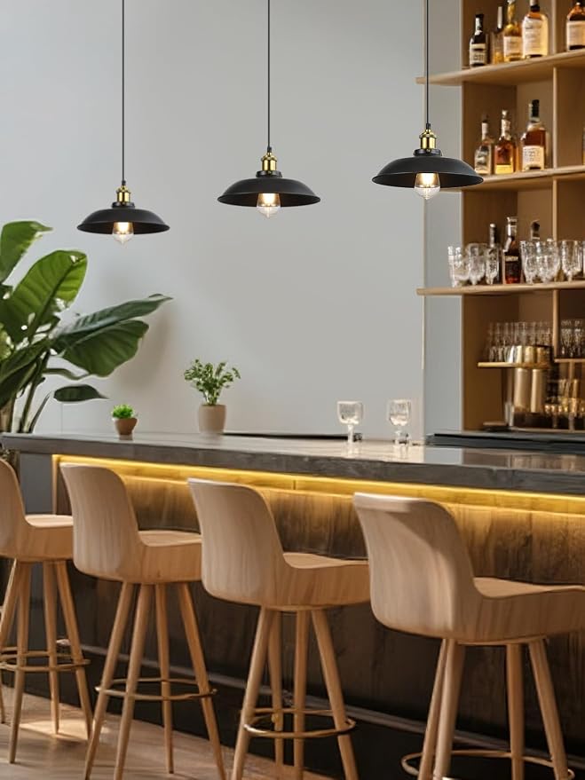 1 Pack Black Farmhouse Pendant Light, Industrial Ceiling Lights Fixture - Image 5