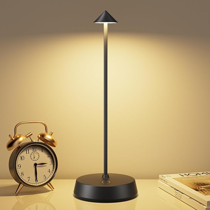 Rechargeable Cordless Small Table Lamp, 6000mAh Battery Operated, LED Touch by Unknown
