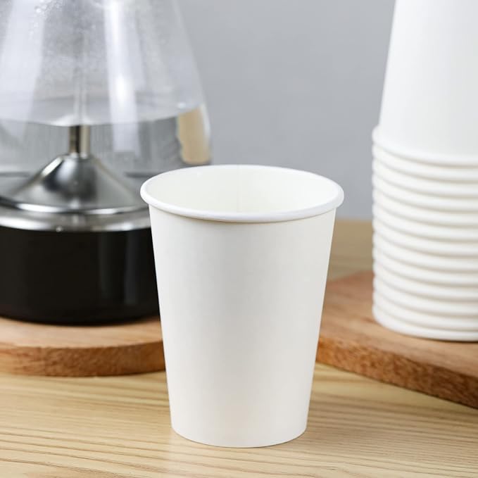 RACETOP Disposable Paper Coffee Cups 12 oz, 12 oz White Hot Coffee Paper Cups - Image 5