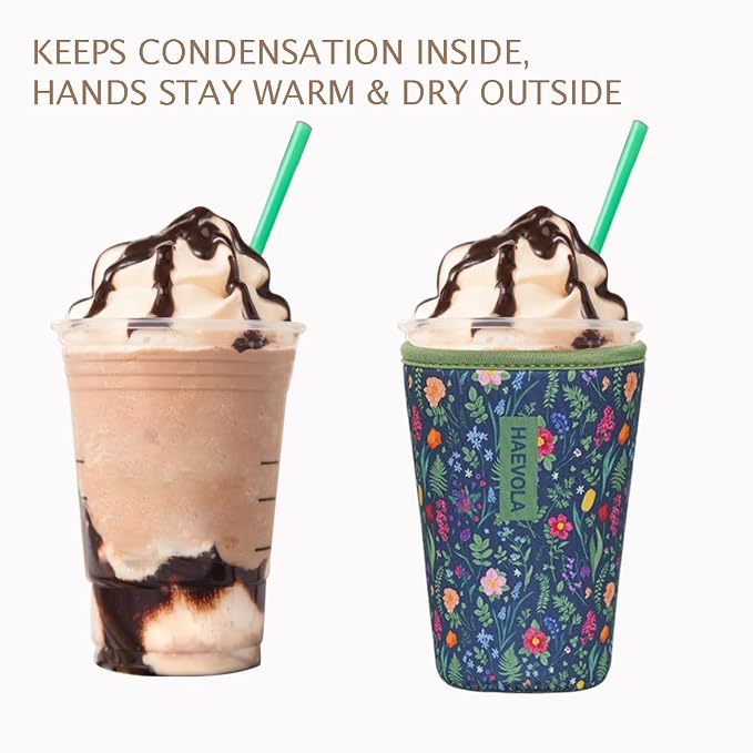 Reusable Insulated Neoprene Iced Coffee Cup Sleeve, Durable Drink Sleeve - Image 6