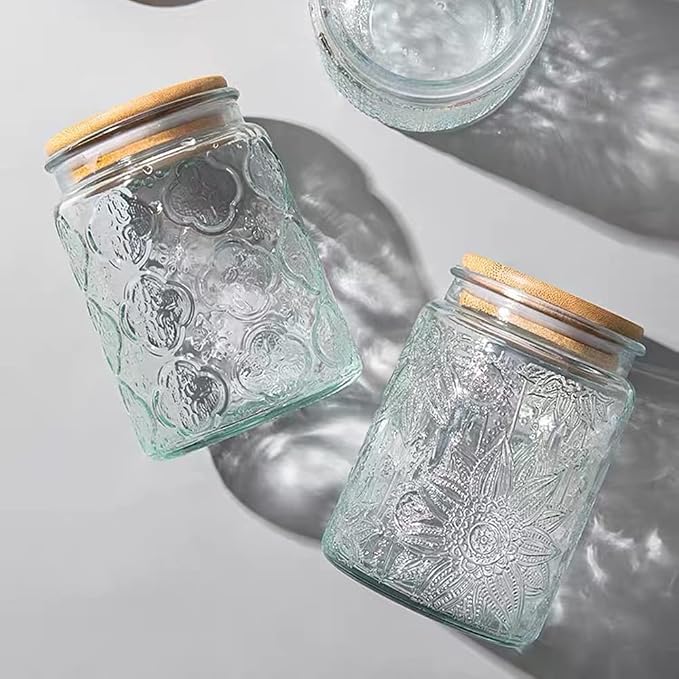 ANSQU Vintage Glass Jars Set Canister Airtight Storage Jar Container - Image 6