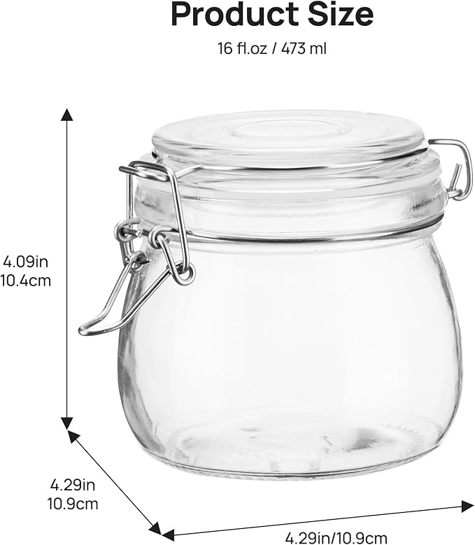 Vtopmart 3 Pack 16oz Short Glass Jars - Image 2
