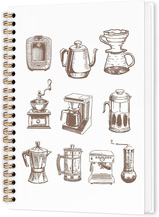 Vintage Coffee Spiral Notebook, Coffees Themed Journal Notebook, Coffee Lovers by Unknown