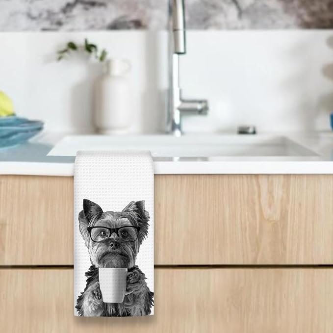 Yorkshire Terrier Gifts Coffee Dog Kitchen Towels, Gifts - Image 4