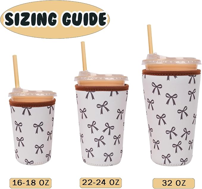 Reusable Insulated Neoprene Iced Coffee Cup Sleeve, Durable Drink Sleeve - Image 5