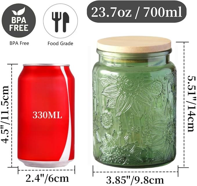 ANSQU 4-Pack Vintage Glass Jars - Image 2