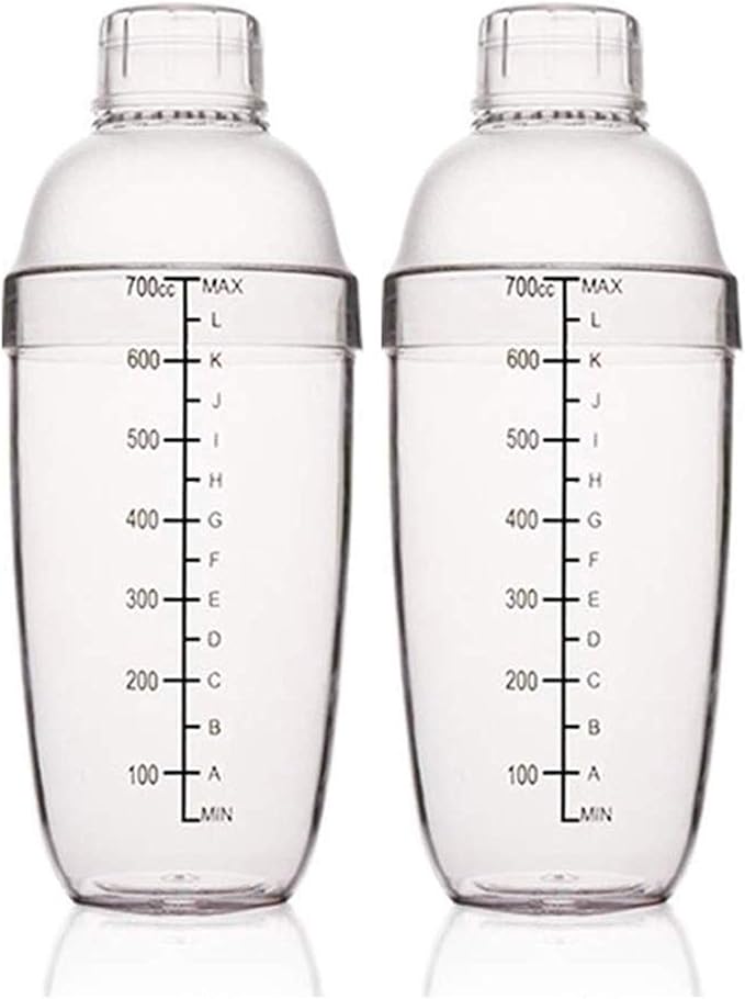 2 Pcs Plastic Cocktail Shaker, Drink Mixer Hand Shaker Cup by FEOOWV