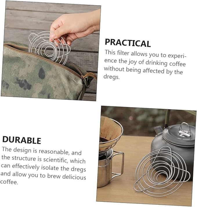 TEHAUX Foldable Stainless Steel Coffee Drip Filter Funnel Reusable Hand Brewing - Image 5