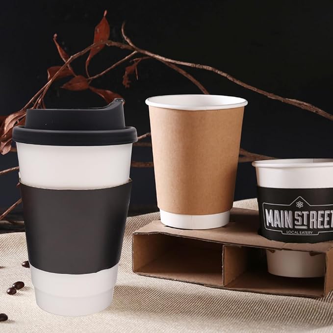 EchoDone 8oz 10oz 12oz 16oz Coffee Cups Sleeves Disposable - Image 7