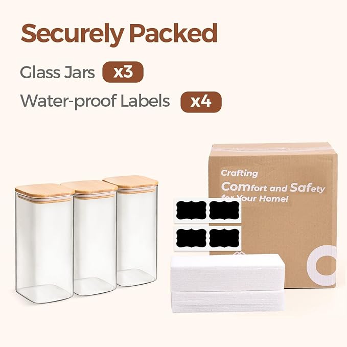 ComSaf 1.6 Qt Square Glass Jars - Image 8