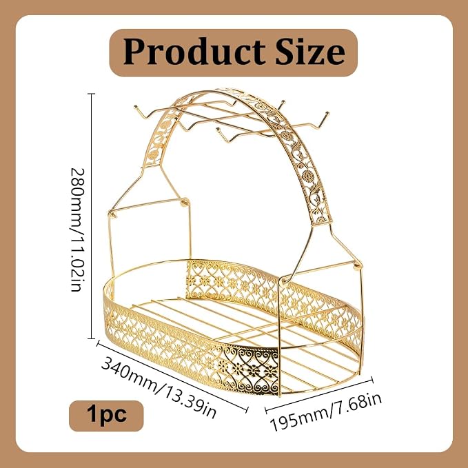 Mug Holder Coffee Cup Holder Stand Iron Coffee Cup Storage Basket Dishes - Image 2