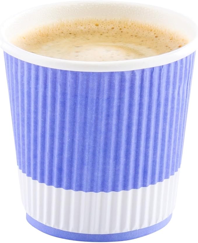 Restaurantware Ripple Wall Coffee Cups 25 Count 4 Ounce Insulated Light Purple by Restaurantware