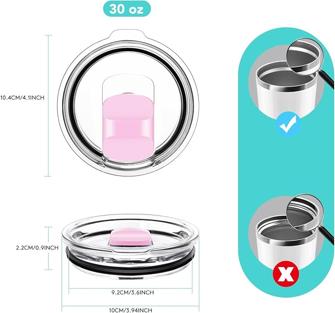 30 oz Tumbler Lid, Replacement Lids Compatible - Image 2