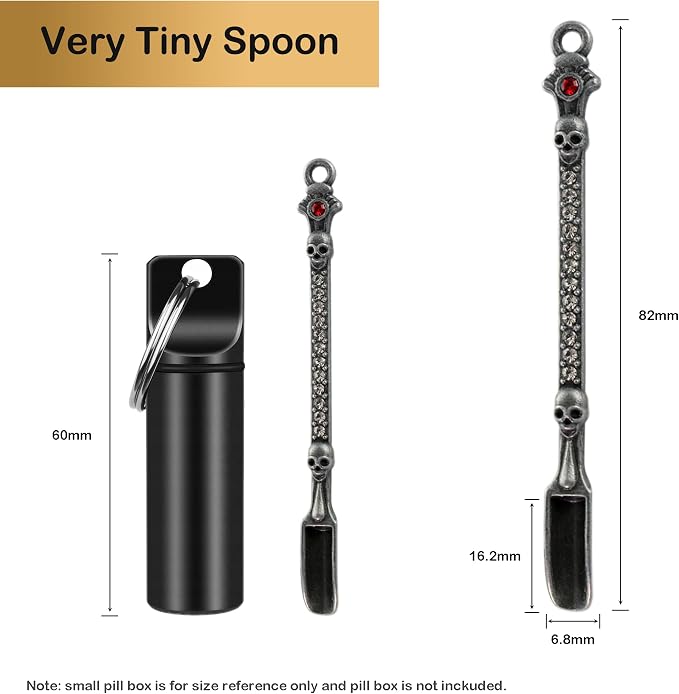 6-Pack Mini Spoons Metal Tiny Shovels 3-Inch Small Medicine Spoon - Image 2