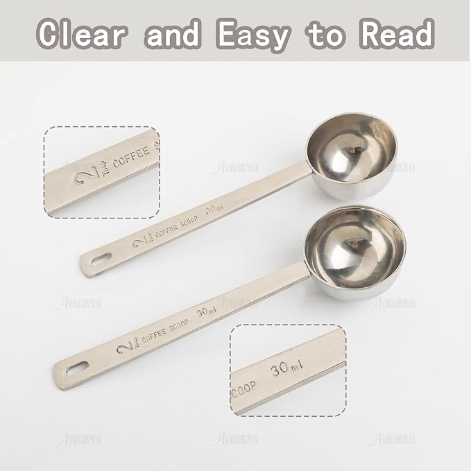AUEAR, 2 Pack Coffee Measuring Scoop 304 Stainless Steel Spoon Tablespoon - Image 6
