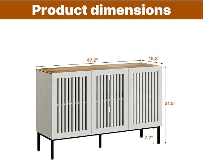 BVIUNTWO 47" Farmhouse Buffet Cabinet - Image 2