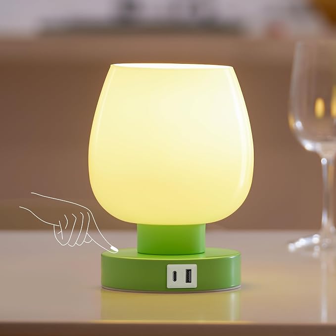Touch Bedside Table Lamp with USB Charging - Image 2