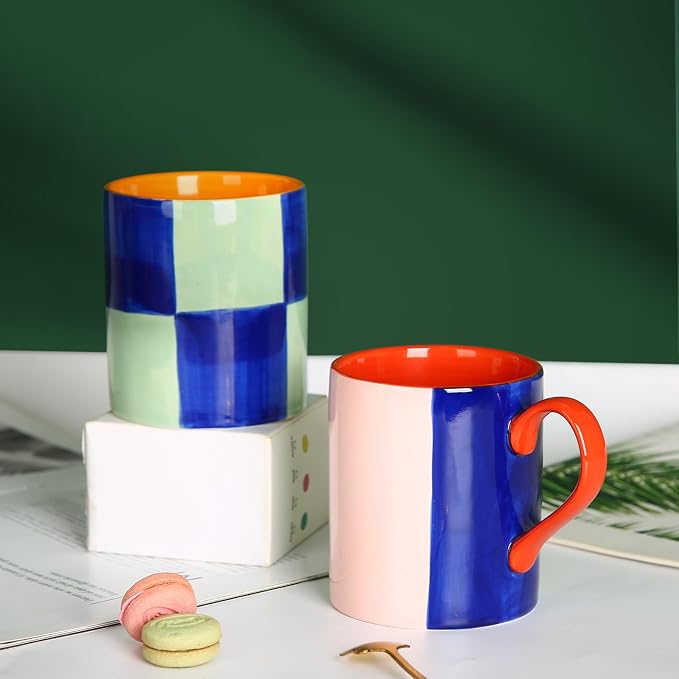 Koja 16 oz Premium Hand Painted Porcelain Ceramic Mug Set, Large Coffee & Tea - Image 6