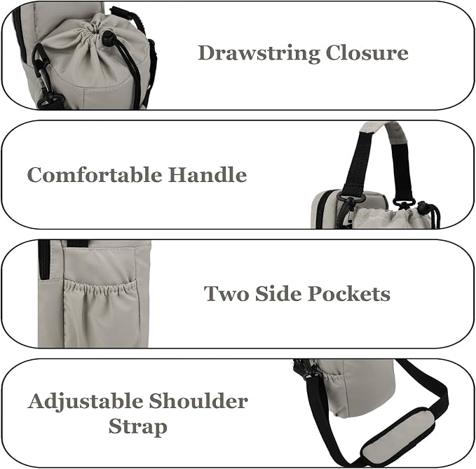 Water Bottle Holder with Strap, 32/40oz Insulation Water Bottle Carrier Bag - Image 4