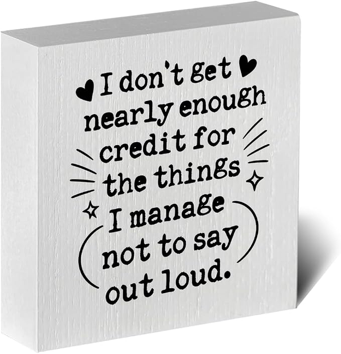Funny Office Desk Decor Wooden Sign 5x5 Inch by ENGVZ