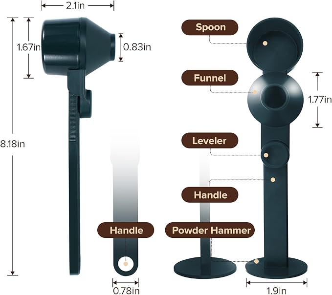 Coffee Scoop & Funnel, Jade Green, 2 Models A&B, 2Tbsp Dosing Spoon, 51mm - Image 7
