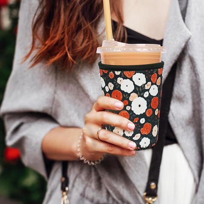 Reusable Insulated Neoprene Iced Coffee Cup Sleeve, Durable Drink Sleeve - Image 2