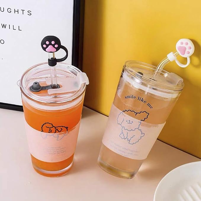 Silicone 2PCS Straw Tips Cover Reusable Drinking Straw Tips Lids/Plugs Anti-dust - Image 3