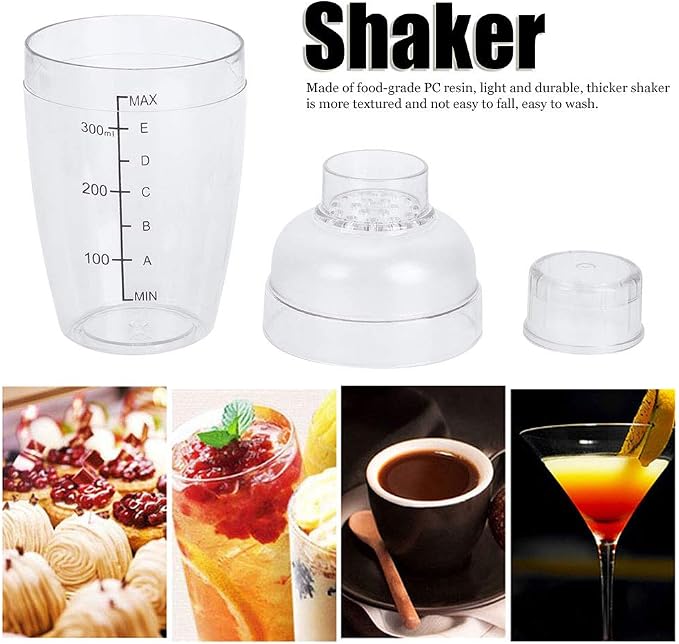 Cocktail Shaker, Plastic Clear Drink Shaker Cup Ice Tea Wine Mixer Bottle - Image 6