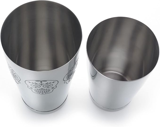 Barfly Skull Cocktail Shaker Tin Set, Stainless Steel - Image 6