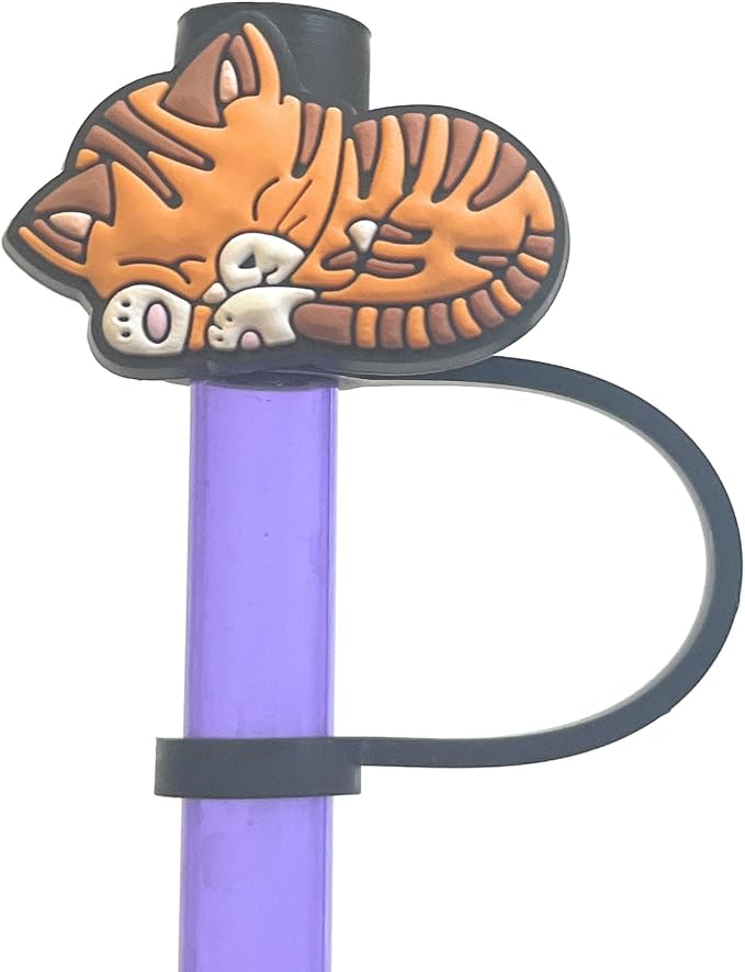 6 Pack 8mm Straw Toppers Cute Kitten - Image 5