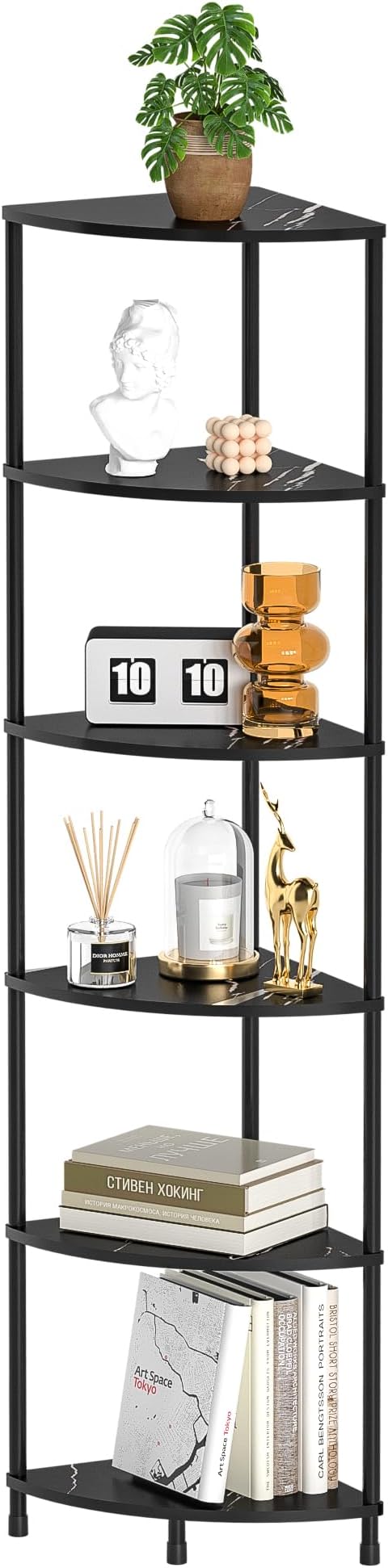 Book Shelf Corner Shelf, 6 Tier Corner Bookshelf Display by Greatseas