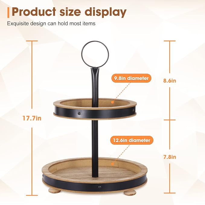 Urban Deco Wood Tiered Tray - Image 4