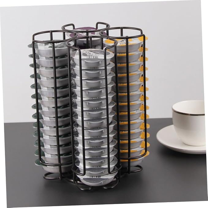 SHOWERORO 1pc Rotating Coffee Capsule Holder Large Capacity Storage Rack - Image 4