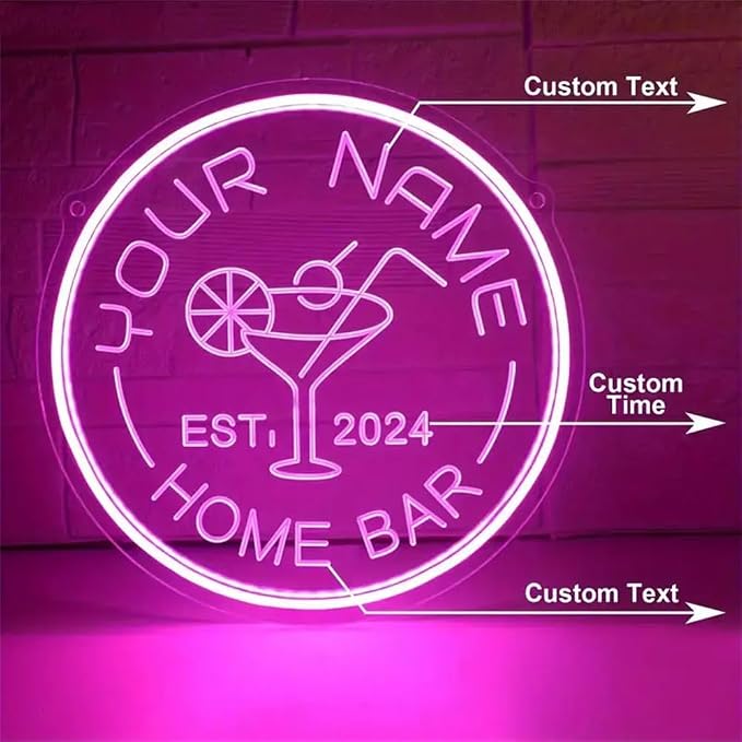 Custom Cocktail LED Neon Sign Personalized Home Bar Name Neon Lights - Image 9