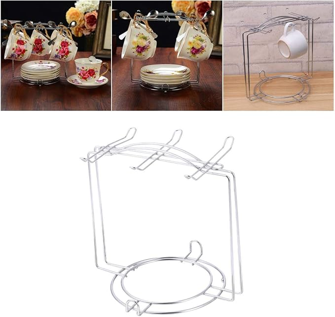 OSALADI Stainless Steel Cup Plate Organizer Rack - Image 5