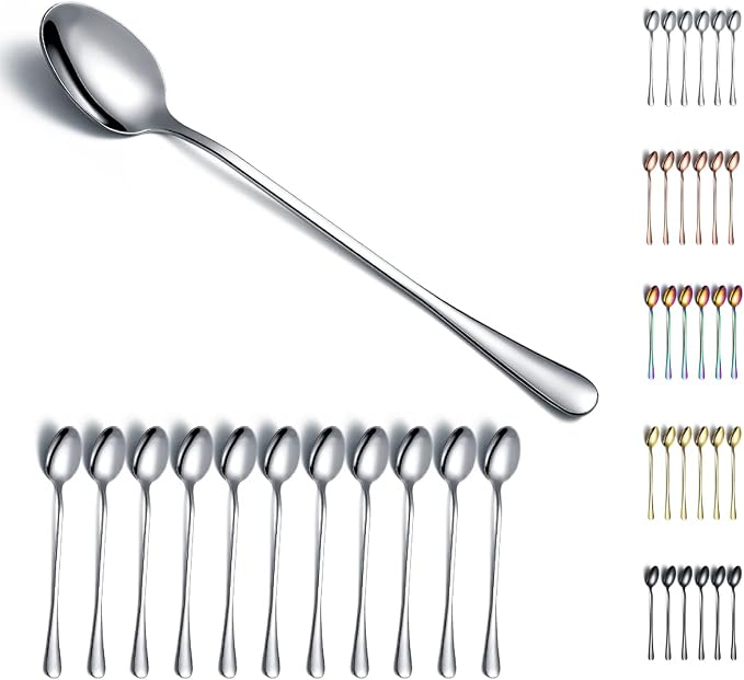Iced Tea Spoons, Kyraton Stainless Steel 7.5" Long Handle Mixing Spoon by Kyraton