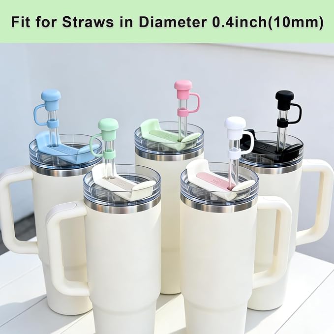 Cute Straw Cover Cap for Stanley Cup Accessories, Reusable Dust-proof 10mm - Image 3