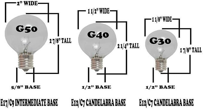 G50 Patio String Lights with 25 Yellow Globe Bulbs – Outdoor String Lights – - Image 4