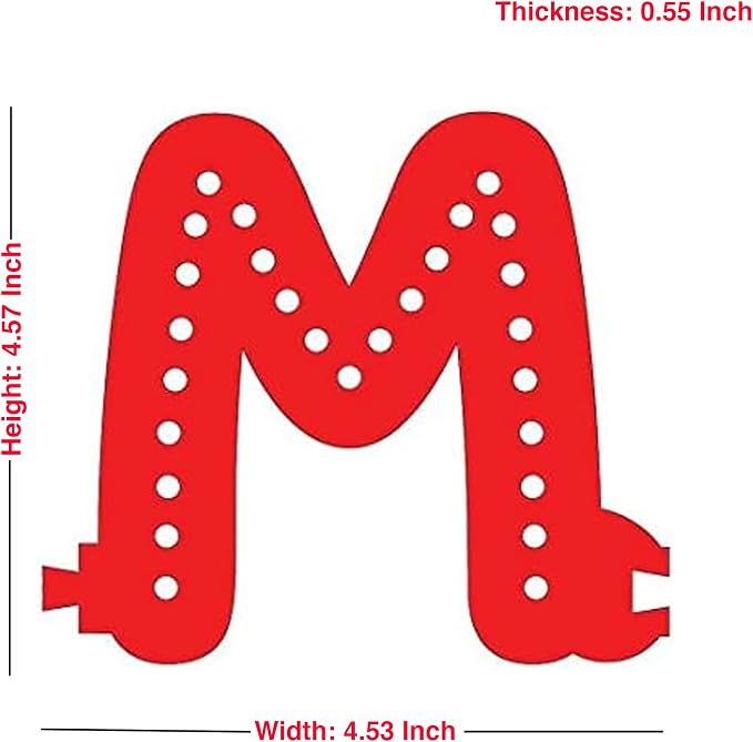 M&T Displays LED Marquee Letter Lights Modular Red Light Up Alphabet Initial M - Image 5