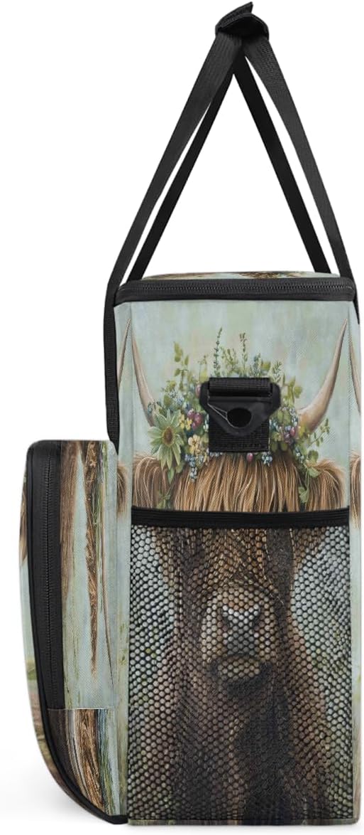 Alpine Cow Flower Coffee Maker Carring Bag Travel Carrying Storage Tote Bag - Image 4