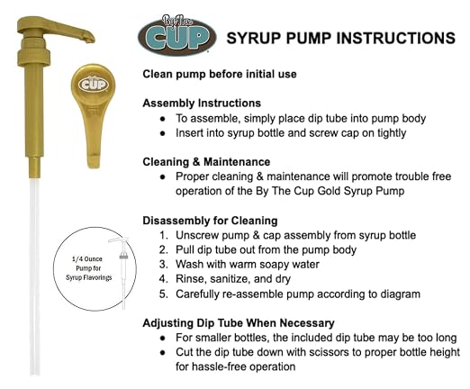 By The Cup Universal Gold Coffee Syrup Pump - Image 6