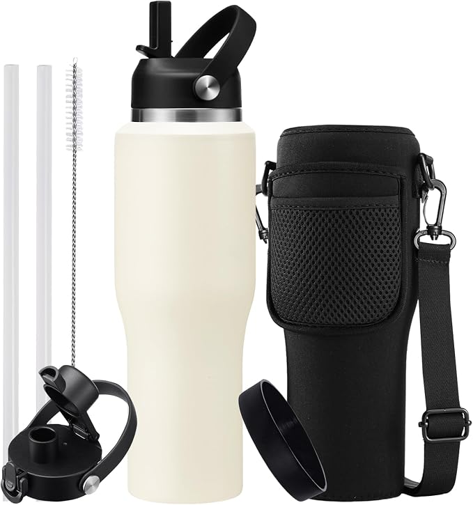 32/40 OZ Water Bottle with Carrying Case, Stainless Steel Insulated Bottle with by DIGJUPER